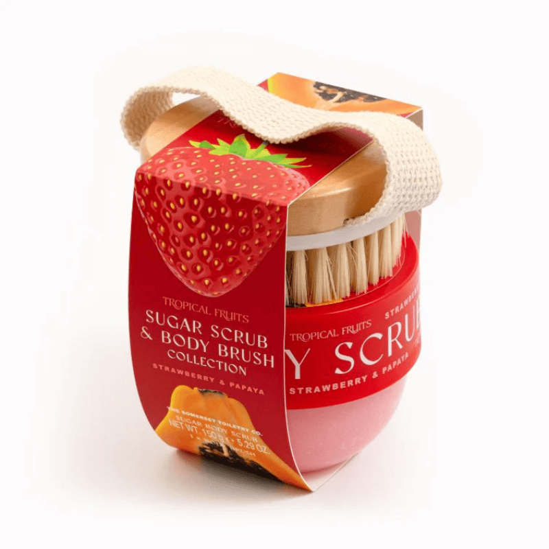 Bundles & Gift Sets Gift TF Strawberry & Papaya Sugar Scrub/Body Brush 150 g