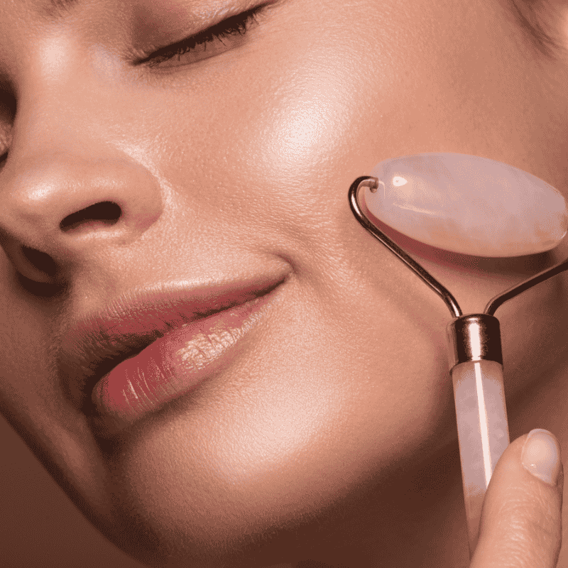 Body Care Acc Plum Beauty Rose Quartz Facial Roller Helps Improve Skin Tone