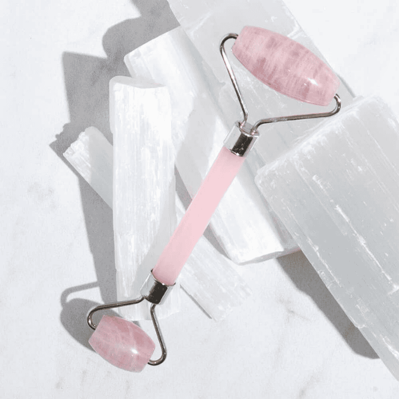 Body Care Acc Plum Beauty Rose Quartz Facial Roller Helps Improve Skin Tone