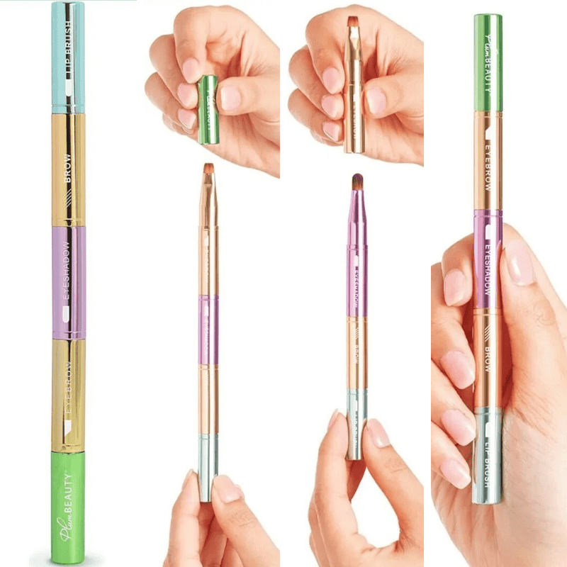 Body Care Acc Plum Beauty 4-In-1 Stackable Makeup Brush Set Plum Beauty