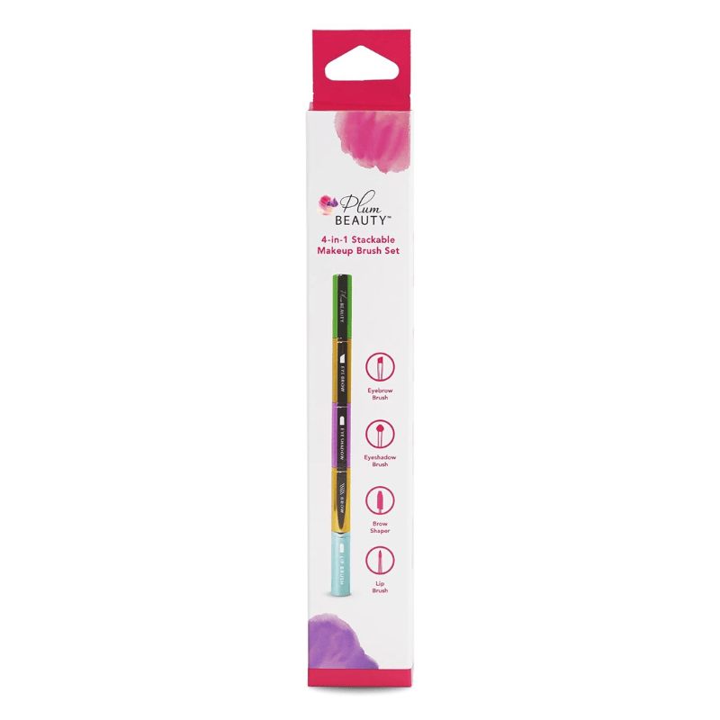 Body Care Acc Plum Beauty 4-In-1 Stackable Makeup Brush Set Plum Beauty