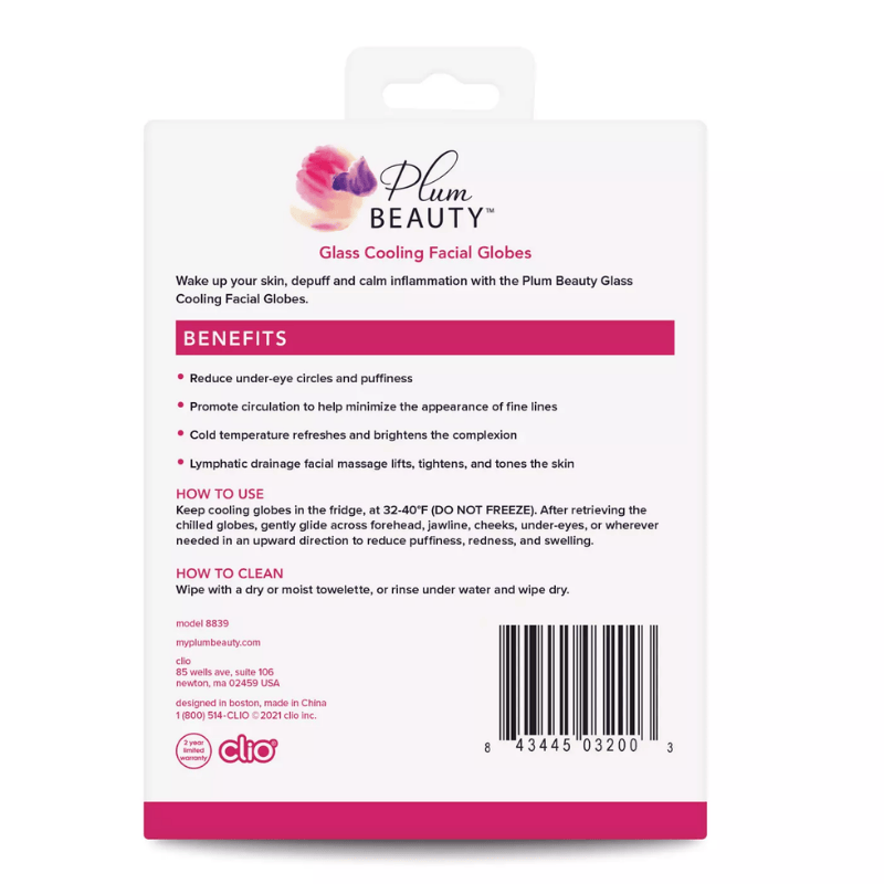 Body Care Acc Plum Beauty Glass Cooling Facial Blobes Sootheand Depuff